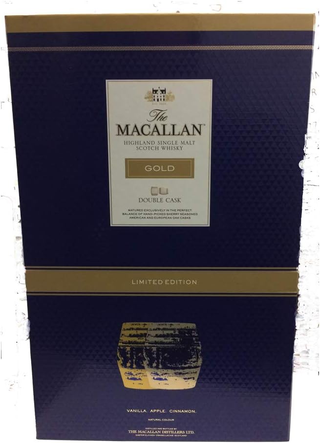 Macallan Gold Double Cask 70cl Limited Edition With Two Branded Glasses In A Gift Box