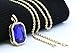 FOONEE Mens Gold Tone Iced Out Blue Ruby Octagon Pendant with 3mm 24
