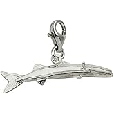 Barracuda Fish Charm With Lobster Claw Clasp, Charms for Bracelets and Necklaces