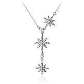 SLUYNZ CZ Star Y Necklace for Women Teens 925 Sterling Silver Star Choker Necklace Chain Pendant Necklace