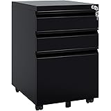 Amazon Com Hirsh Industries 3 Drawer Mobile File Cabinet File In Black Office Products