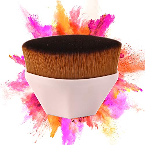 Foundation Makeup Brush Flat Top Kabuki Hexagon Face Blush Liquid Powder Foundation Brush for Blending Liquid, Cream or Flawless Powder Cosmetics with Bonus Protective Case (Light Pink) ...