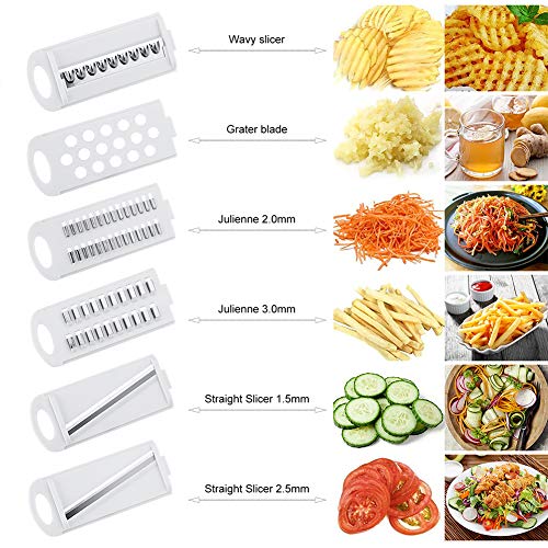 Vegetable Mandoline Slicer,Carry360 15 in 1 Veggie Spiralizer Cutter and Shredder- Wheat Straw Materials Multipurpose Julienne Grater with Guard for Fruit,Low Carb/Paleo/Gluten-Free Meals