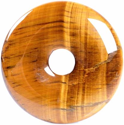 40mm Beautiful Gemstone Jasper Donut Pendant Bead DIY Jewelry Accessories For Necklace (Tiger eye)