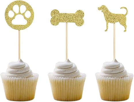 Amazon Tinksky ケーキトッパー 12枚入 ケーキピック 可愛い 犬 骨 足跡 ケーキ装飾 結婚式 誕生日 クリスマス パーティー装飾 ケーキ デコレーションツール ゴールデン デコレーションツール オンライン通販