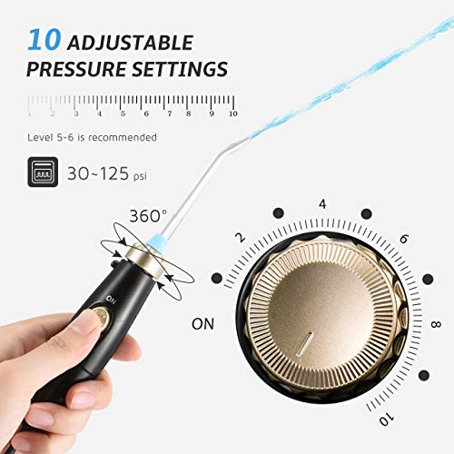 ELLESYE 600ml Water Flosser with 1 Toothbrush Head & 7 Multifunctional Jet Tips for Home & Family, Leak-Proof Quiet Design Dental Oral Irrigator for Teeth Cleaning & Braces Care, Adults & Kids Use