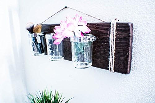 Mason Jar Bathroom Organizer | Mason Jar | Bathroom | Bathroom Organizer | Rustic Wood | Wooden Organizer | Organizer | Barnwood |
