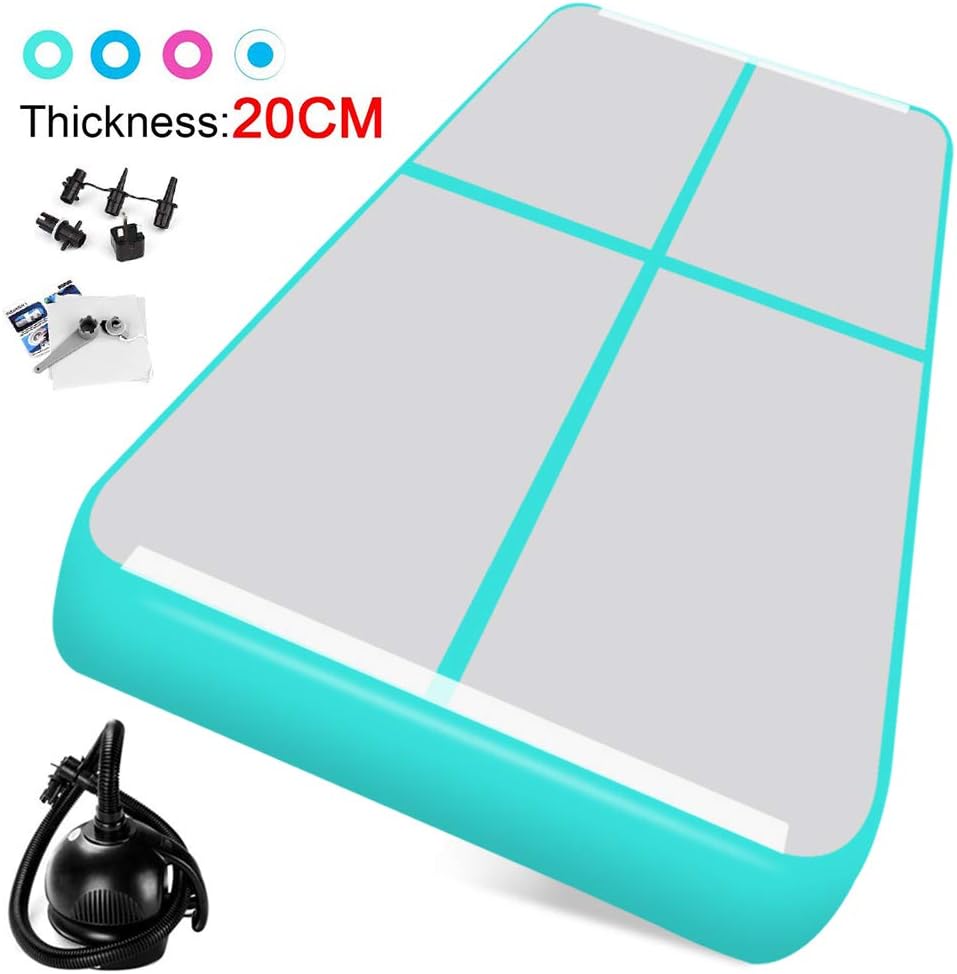 KIKILIVE air track mat gymnastics 20cm Thicken Inflatable Gymnastics air track Mat 3m/4m/5m/6m/7m/8m tumble track Inflatable airtrack Tumbling Mat with Air Pump