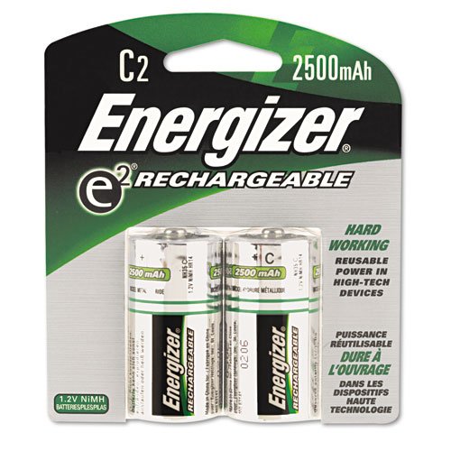 Energizer e2 C2 NiMH Rechargeable Batteries, C, 2/pack - Pack of 6 Total of 12 Batteries