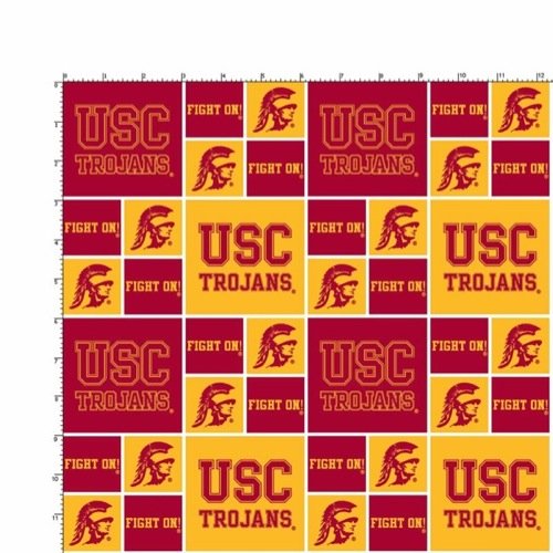 University of Southern California Fine Cotton Classic Geometric by Field's Fabrics