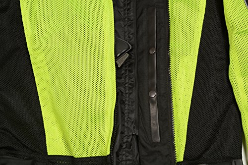 Milaukee Performance-Men's High Visibility Mesh Racer Jacket w/ Removable Rain Jacket Liner-BLK/NEON GREEN-MD