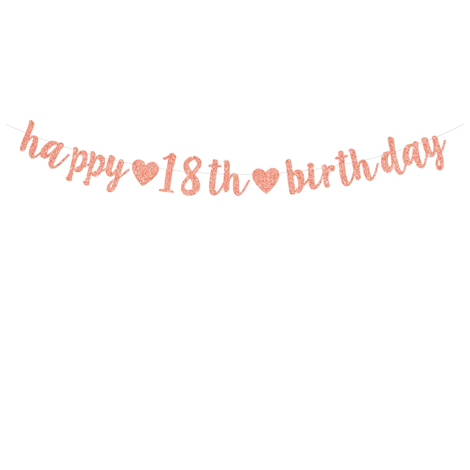 bng-bng 18th Birthday Banner Rose Gold Girls Happy 18th Birthday Bunting Banner Decorations 18 Banner For Girls Age 18 Party Decorations Photo Prop