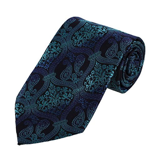 Dan Smith DAA7B13B Blue Black Paisley Discount Gifts Tie Microfiber Evening Tie For Husband