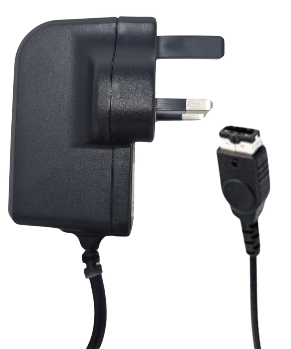 Mains Charger Wall Plug Adapter UK 3-Pin 1A for NDS Nintendo DS & Gameboy Advance GBA - Lightweight Portable Charging Plug - CE Approved - By Electoys
