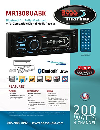 6 BOSS+Audio+MR1308UABK+Weather+Proof+Detachable