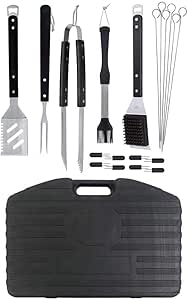 Mr. Bar-B-Q 94069Y 20 Piece BBQ Grill Set | The Ultimate Barbeque Grill Tool Set | Rugged Plastic Storage Case | 20 Individual Pieces | Extra Sturdy Stainless Steel Tools