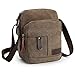 Zicac Men's Small Canvas Shoulder Bag Briefcase Messenger Bags Satchel (Coffee)