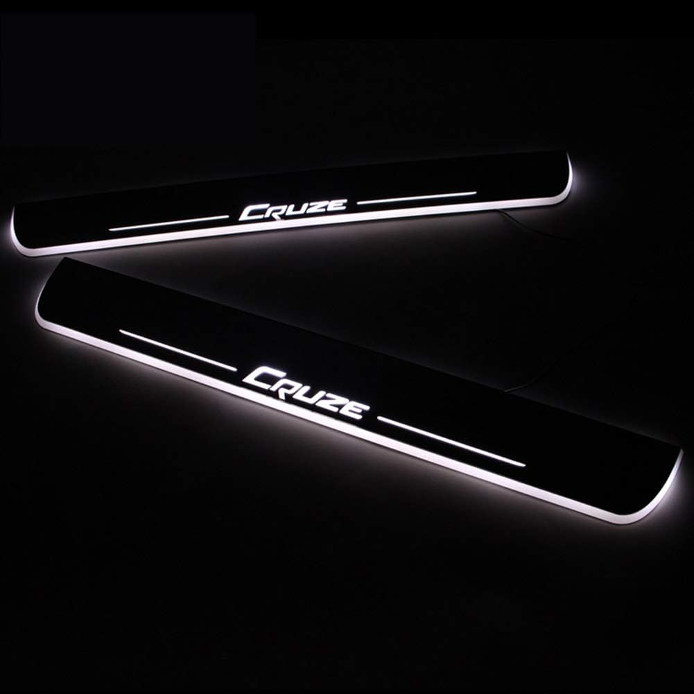 N/A 4pcs Acrylic Led Moving Door Scuff Dynamic Welcome Light Sill, Kick Plates, Pedal Door Sill Pathway Light For Chevrolet Cruze 2015 2016 2017 2018