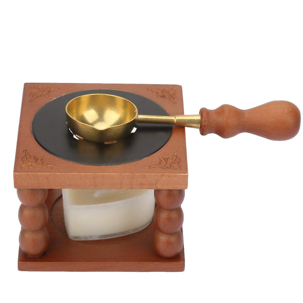European Style Wax Seal Warmer Kits with Melting Spoon Wax Beads Sticks Heating Tool for Stamp Making Wedding Invitation