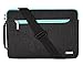 Mosiso Polyester Fabric Sleeve Case Cover Laptop Shoulder Briefcase Bag for 11-11.6 Inch MacBook Air, Ultrabook Netbook Tablet, Black & Hot Blue