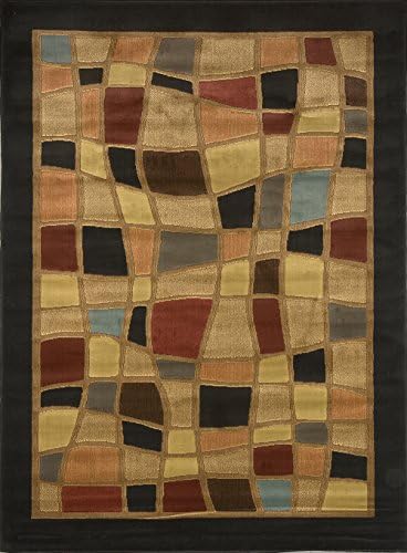 Modern Multi-Color Stone Art Area Rug 4x6 Abstract Carpet - Actual Size 3' 3" x 5'2"