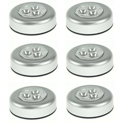 Veewon 6pcs Wireless LED Stick n Click LED Bright Lights - Click Push On Off Light for Cabinet Kitchen Cupboard Garage