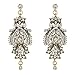 BriLove Women's Vintage Inspired Crystal Floral Chandelier Pierced Dangle Earrings Antique Gold-Tone Clear