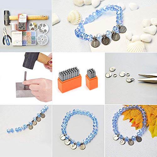 Gift2U 36pcs Metal Stamps Letter and Number Stamp Kit, Iron Uppercase Stamps Punch Press Tool for Imprinting on Metal Jewelry Leather Wood