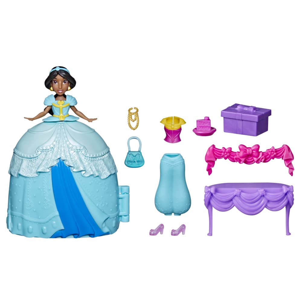 Disney F3468 Princess Secret Styles-Stylish Surprise Jasmin-Doll Playset with Clothes and Accessories-4+, Multi-Coloured
