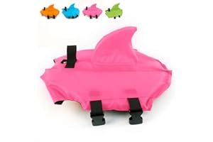 Snik-S Dog Life Jacket- Preserver with Adjustable Belt, Pet Swimming Shark Jacket for Short Nose Dog,Upgrade Version (Pug,Bulldog,Poodle,Bull Terrier,Golden Retriever) (XL, Blue) (Medium, Pink)