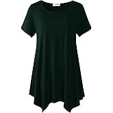 LARACE Short Sleeve Shirts for Womens Plus Size Tops Casual Summer Clothes Asymmetrical Tunic Blouses