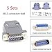 Ltvystore RS232 Parallel Serial Port 2 Rows DB15 15 Pin D Sub Male/Female Connector + Plastic Assemble Shell Cover VAG Adapter, Pack of 10