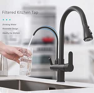 Grúa filtrada negro mate para la cocina Extraiga el aerosol 360