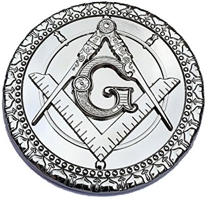 Masonic Auto Car Heavy Duty Emblem Decal BRITE Chrome Metal Polished