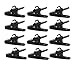 Mini Skater 360 Degree Rotate Eco-Friendly Earphone Cable Clothing Clip,Use for Fixing Headphone Wire(Black,1.18 inches,12Pcs)