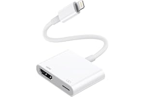WOODFORD DESIGN Lightning to HDMI Digital AV Adapter,[Apple MFi Certified] 1080P HDMI Sync Screen Digital Audio AV Converter with Charging Port for iPhone, iPad, iPod on HDTV/Projector/Monitor, Support All iOS
