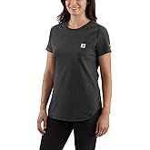 Carhartt Women's Force Relaxed Fit Midweight Pocket T-shirt, Carbon Heather, Medium