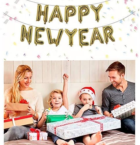TRIXES Gold Happy New Year Foil Letter Balloon - Large Size- Festive Decoration for Seasonal Theme Parties - Image 5