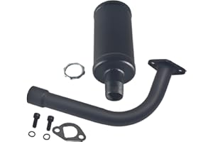 JOIQEXJ Upgrade Exhaust Pipe with Muffler For Coleman Powersports CT200U BT200X CT200u-ex,212cc 196cc/6.5HP Go Kart and Gas Mini Bike Black