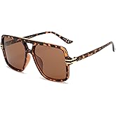 OUWEN Retro Oversized Polarized Square Sunglasses Womens Mens, Trendy Designer Big Rectangle Sun Glasses OW2237
