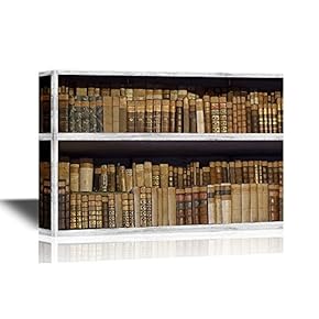Canvas Wall Art - Artwork with Bookshelf - Gallery Wrap Modern Home Art | Ready to Hang - 12x18 inches
