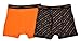 Calvin Klein Boys 2 Pack Black & Orange Brand Print Boxer Briefs