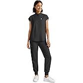 Eadflie Scrubs for Women Set - Stretch Medical Uniform Scrubs - Slim Fit Top & Cargo Pant Scrubs Set with 11 Pockets Workwear