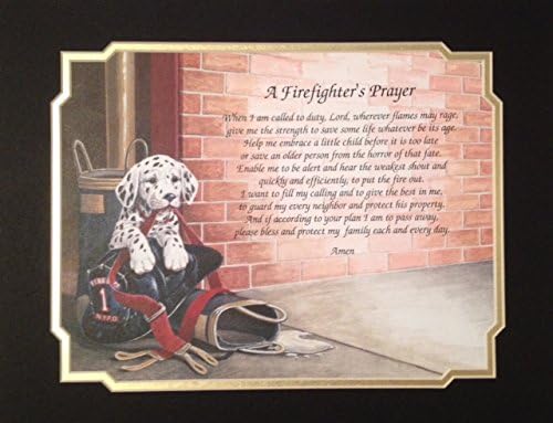 Cazual Creations Firefighter's Prayer Gift for Dad Husband Son Dad Volunteer Fireman Birthday
