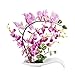 Imiee Artificial Phaleanopsis Arrangement with Vase Decorative Orchid Flower Bonsai (Light Purple)
