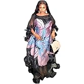 HD Stylish African Inspire Dress for Woman O Sharp Applique Floral Organza Gown