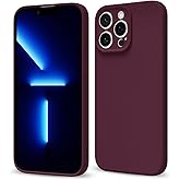 Svaove for iPhone 13 Pro Max Phone Case Liquid Silicone, Thin Ultra Slim Minimalist Phone Cover, Girly Cute Plain Bright Solid Color Matte Soft Rubber Jelly Gel Plastic TPU Bumper, Burgundy Maroon