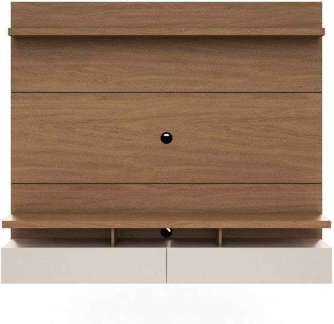 Manhattan Comforts City 1.8 Floating Wall Theater Entertainment Center, Maple Cream and Off White