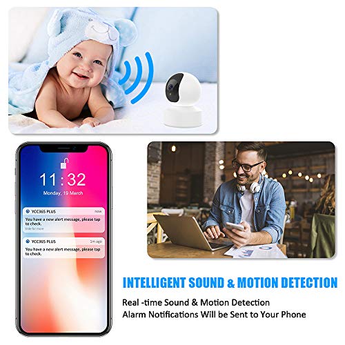 Wireless Cameras for Home Security KXLY 1080p HD WiFi Camera 2-Way Audio Surveillance Camera with Remote Control, Sound Detection and Motion Tracking for Baby/Pet Monitor with iOS&Android