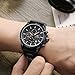 Stylish Men Sport Quartz Wrist Watch Black Waterproof Chronograph Watch with Date Display